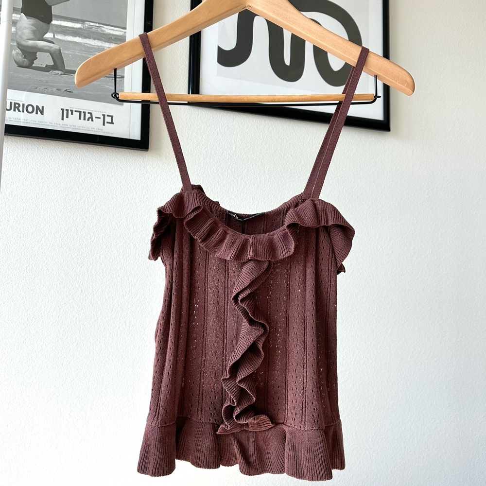 ZARA brown spaghetti strap tank top